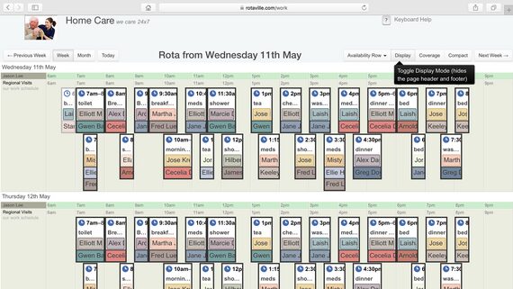 Home Care Rota screenshot from Rotaville