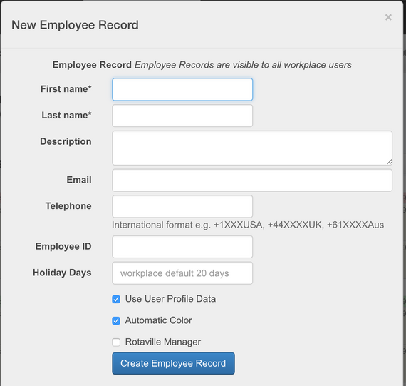 New Employee Form